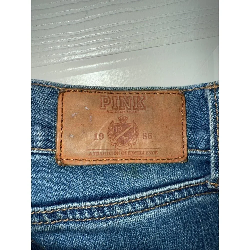 PINK Victorias Secret Mid Rise Straight Leg Jeans Size 8 - Picture 10 of 11
